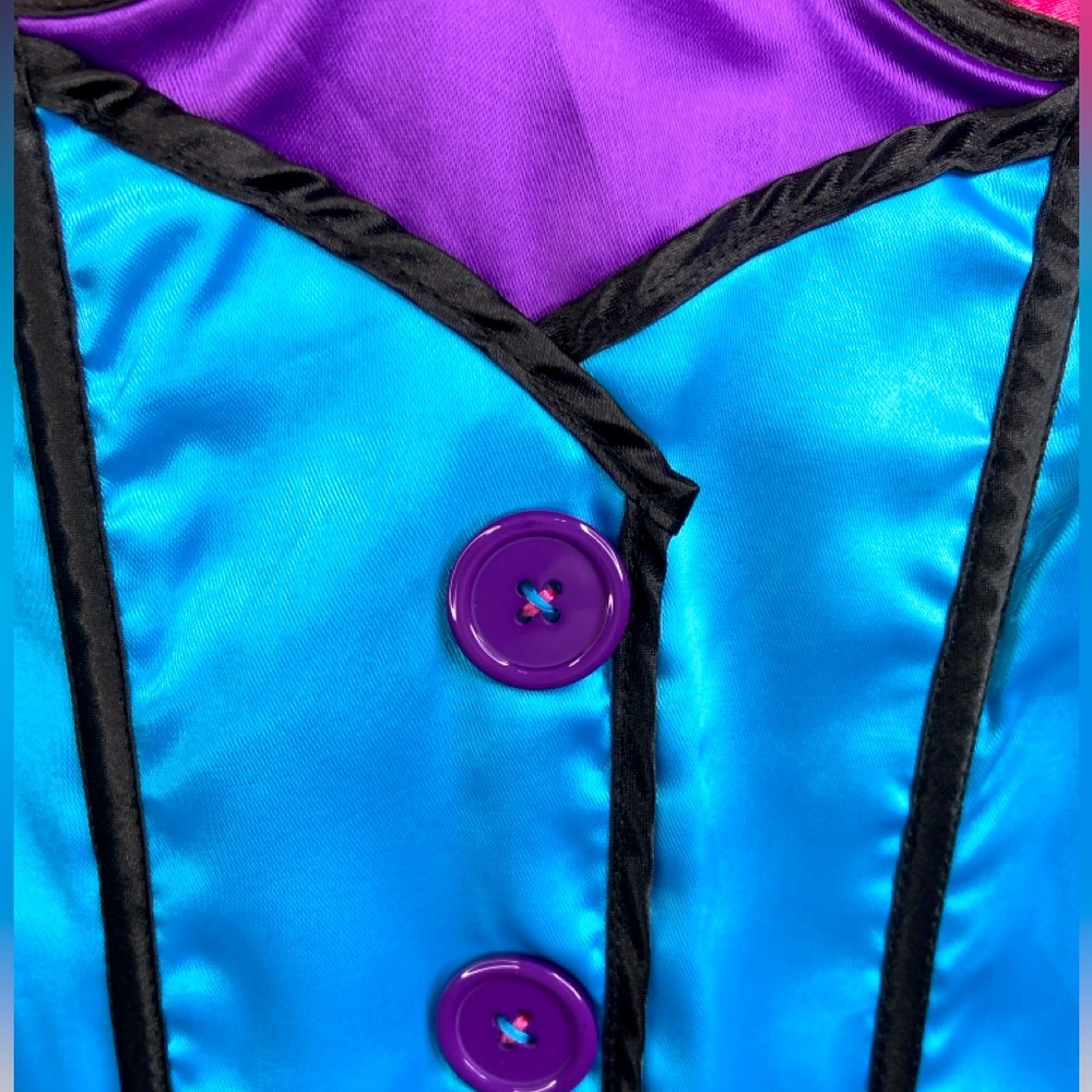 AMSCAN Mad Hatter Corset Bustier Multicolor Adult Size M/L - Picture 5 of 9